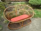 Vintage Rotan Rohé 2 zits-Bankje jaren '50, Ophalen