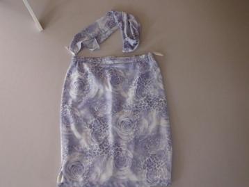 blauw/witte zomer rok met sjaaltje, mt 46 Marcona beschikbaar voor biedingen