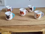 5 Zeldzame Vintage Miniatuur Kopjes met Katten Poppenhuis, Verzenden, Gebruikt, Decoratie