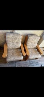 Blank eiken fauteuils, Ophalen, Zo goed als nieuw, 75 tot 100 cm, 50 tot 75 cm