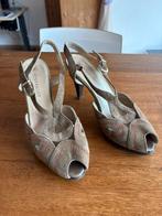 sandaaltjes met hak zacht bruin Suede, Peter Kaiser, Bruin, Zo goed als nieuw, Sandalen of Muiltjes