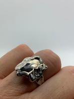 Z186 Prachtige zilveren brutalist ring maat 17,5, Sieraden, Tassen en Uiterlijk, Ringen, Ophalen of Verzenden, X, Dame, Zilver