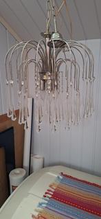 Lamp vintage met glazen pegels (alleen ophalen), Huis en Inrichting, Lampen | Hanglampen, Ophalen, Gebruikt, Glas, Minder dan 50 cm