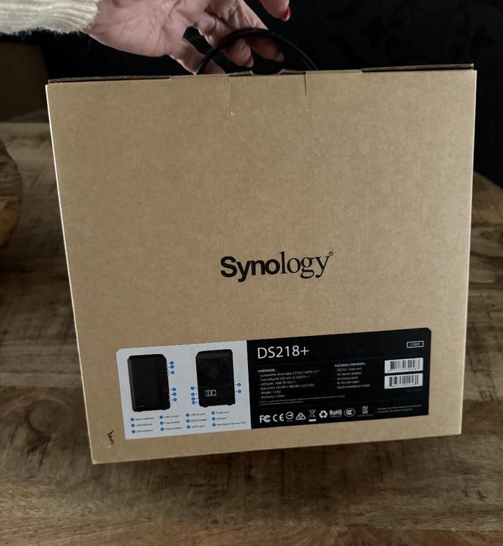 Synology DS218+ NAS, nieuw in doos., Computers en Software, NAS, Nieuw, Ophalen of Verzenden