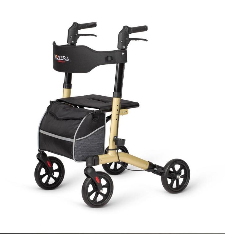 Rollator merk Rovera kleur champagne, Diversen, Rollators, Zo goed als nieuw, Lichtgewicht, Opvouwbaar, Ophalen