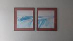Schilderijen tweeluik abstract pastel 71x81,5cm - Etten-Leur, Antiek en Kunst, Ophalen