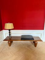 Grote massief houten salontafel / museumbank, Ophalen, Gebruikt, 200 cm of meer, 50 tot 100 cm