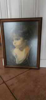 Schilderij van een kind met houten omlijsting, Ophalen