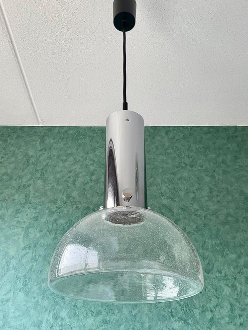 Vintage 70’s Glashütte Limburg Herbert Proft Hanglamp. 170CM, Huis en Inrichting, Lampen | Plafondlampen, Zo goed als nieuw, Glas