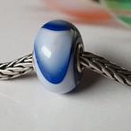 Trollbeads Blauw Wit Gordeldier   Gepensioneerde trollbeads, 1 bedel, Ophalen of Verzenden, Trollbeads, Zo goed als nieuw