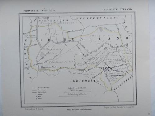 41 / Ovezand Zuid Beverland Zeeland Litho uit 1866 J. Kuyper, Antiek en Kunst, Kunst | Litho's en Zeefdrukken, Ophalen of Verzenden