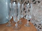 Set van 5 retro vintage champagne flutes hoge glazen, zgan, Overige typen, Ophalen of Verzenden, Zo goed als nieuw