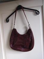Leren tas bordeaux reptielprint, Ophalen of Verzenden, Zo goed als nieuw, Rood, Schoudertasje