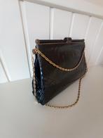 Prachtige vintage leren python tas, Ophalen of Verzenden, Zo goed als nieuw, Zwart, Handtas