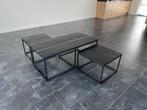 Zwarte Salontafel Set van 3, Gebruikt, 100 tot 150 cm, Metaal, Minder dan 50 cm