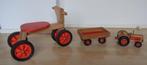 Houten loopfietsje en tractor met aanhanger, Ophalen of Verzenden, Gebruikt, Rij- of Hobbelspeelgoed