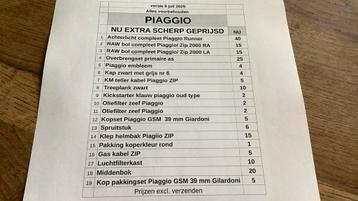 Piaggio onderdelen beschikbaar voor biedingen