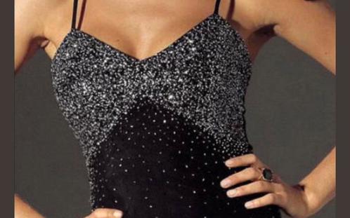 Laura Scott prachtige luxe avondjurk zwart met steentjes 40, Kleding | Dames, Jurken, Nieuw, Maat 38/40 (M), Zwart, Onder de knie