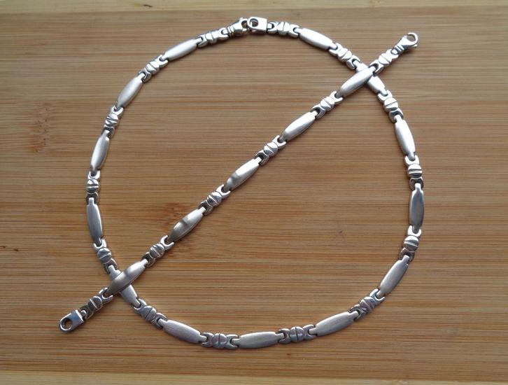 zilveren set ketting + armband [515], Sieraden, Tassen en Uiterlijk, Kettingen, Nieuw, Zilver, Zilver, Verzenden