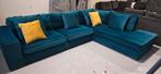 Turquoise Velvet Hoekbank - Zo Goed Als Nieuw!, Huis en Inrichting, Ophalen of Verzenden, Zo goed als nieuw, 150 cm of meer, Vierpersoons of meer