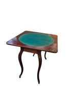 Antieke spellentafel houten kaarttafel bijzettafel sidetable, Ophalen, Gebruikt, Nvt, 75 cm of meer