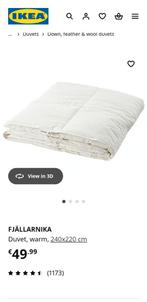 IKEA Duvet dekbed FJÄLLARNIKA 240x220, Huis en Inrichting, Slaapkamer | Beddengoed, Ophalen, Gebruikt, Overige maten, Wit