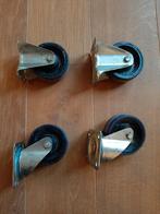 Set van 4 wielen: 2 neuswielen en 2 zwenkwielen diam.10cm, Doe-het-zelf en Verbouw, Zwenkwielen, Ophalen of Verzenden, Gebruikt