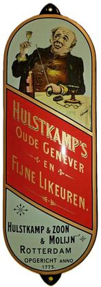 Deurpostje Hulstkamp en Zoon en Molijn, Verzamelen, Merken en Reclamevoorwerpen, Verzenden, Zo goed als nieuw, Reclamebord
