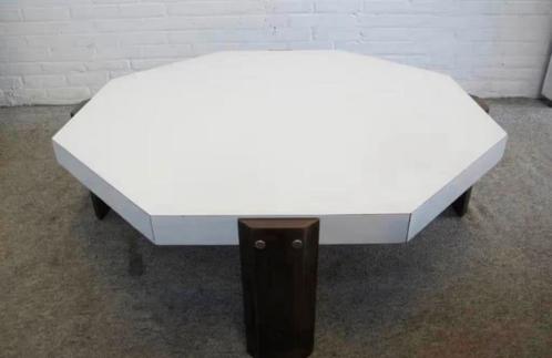 Vintage wengé wit formica Salontafel Pastoe jaren 60., Huis en Inrichting, Tafels | Salontafels, Ophalen of Verzenden