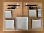 Sushi set, zwart-wit servies met vierkante borden, Huis en Inrichting, Keuken | Servies, Nieuw, Compleet servies, Ophalen of Verzenden