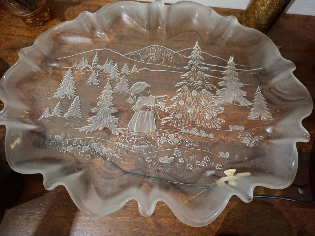 Walther Glazen kerst schaal, Ophalen of Verzenden