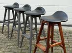 4 Deense Barkrukken Erik Buch Buck Deens Design, Gebruikt, Grijs, Vijf, Zes of meer stoelen, Wegner Vodder Moller