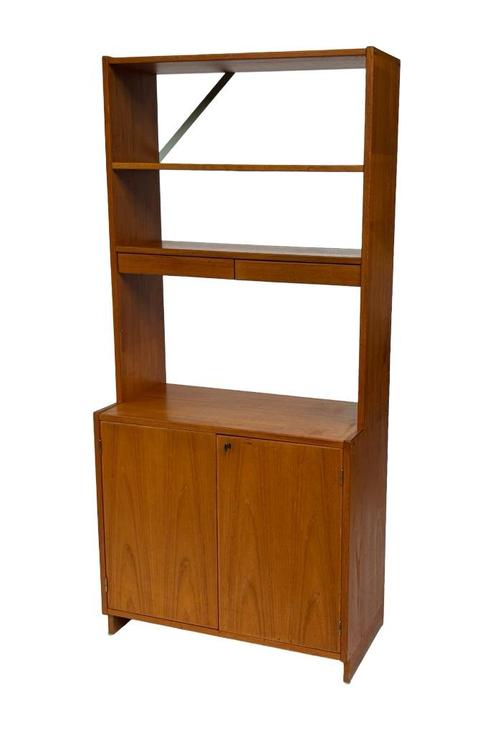 Vintage Wandkast Kast Deens Design Jaren 60 Teak Fineer, Huis en Inrichting, Kasten | Wandmeubels, Gebruikt, Minder dan 100 cm