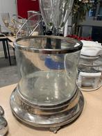 Glazen stolp met zilveren voet, Ophalen, Overige kleuren, Minder dan 50 cm, Glas