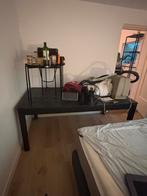Gratis zwarte houten eettafel, Gebruikt, 100 tot 150 cm, 200 cm of meer, Ophalen of Verzenden