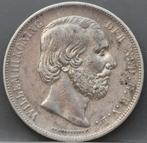 Mooie rijksdaalder 1865 - 2 1/2 gulden 1865 Willem 3, Koning Willem III, Verzenden, Zilver, Losse munt