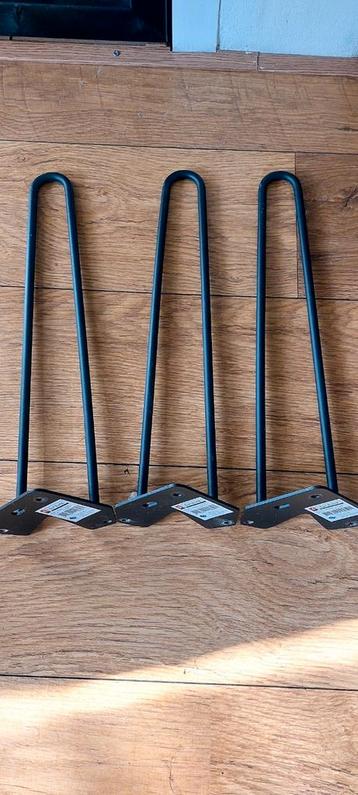 3 metalen industriële tafelpoten duraline black 40 cm beschikbaar voor biedingen