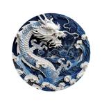 Vintage aluminium ronde bordjes Draken (20x20cm), Huis en Inrichting, Woonaccessoires | Wanddecoraties, Ophalen of Verzenden, Nieuw