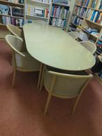 Italiaanse tafel met stoelen, eetkamerset, Huis en Inrichting, Tafels | Eettafels, Ophalen, Gebruikt, 50 tot 100 cm, Vijf personen of meer