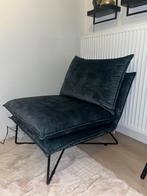 Blauwe velvet fauteuil, Ophalen, Eenpersoons, Velvet, 75 tot 100 cm