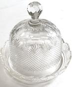 kristallen kaasstolp met onderstel, ruit- en waaierslijpsel, Antiek en Kunst, Antiek | Glas en Kristal, Verzenden