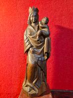 18e eeuws heiligenbeeld Madonna met kind - Lindenhout, Ophalen of Verzenden