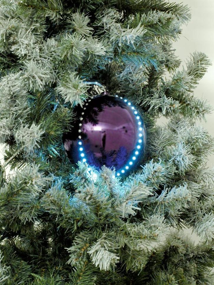 EUROPALMS LED Snowball 8cm purple 5x, Diversen, Kerst, Nieuw, Ophalen of Verzenden