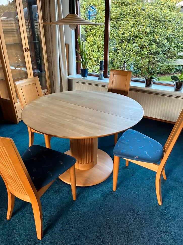 Eethoek met 4 stoelen, merk Valhal, Huis en Inrichting, Tafels | Eettafels, Gebruikt, 100 tot 150 cm, 100 tot 150 cm, Vier personen
