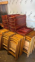 Partij van 90+13 vintage hardhouten klapstoelen ‘80, Huis en Inrichting, Stoelen, Gebruikt, Ophalen of Verzenden, Vijf, Zes of meer stoelen
