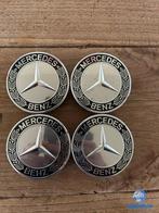 ORIGINELE Mercedes Benz naafkap naafdop set Zwart chroom, Gebruikt, -, -, Ophalen of Verzenden