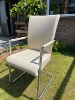 6 buisframe stoelen beige, Ophalen, Zo goed als nieuw, Overige kleuren, Twee