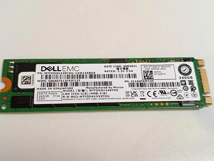 Dell EMC 240GB M.2 SATA SSD - MTFDDAV240TDU, Computers en Software, Harde schijven, Server, Intern, SSD, Ophalen of Verzenden