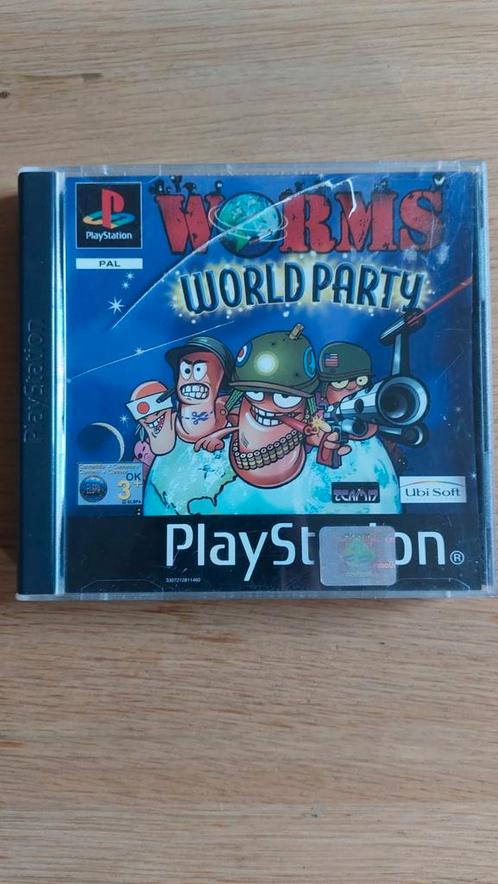 Worms World Party - Playstation 1 (Compleet), Spelcomputers en Games, Games | Sony PlayStation 1, Gebruikt, Strategie en Constructie