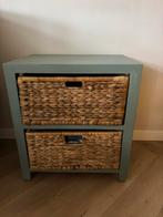 Kastje met rieten manden, Huis en Inrichting, Kasten | Ladekasten, Ophalen, 1 of 2 laden, 50 tot 100 cm, Zo goed als nieuw